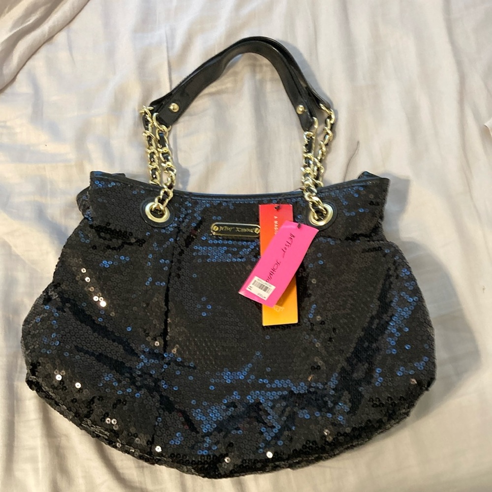 Betsy Johnson black sequin purse. New with tags.